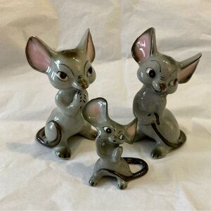 Vintage Novelty Adorable Mouse Family Salt And Pepper Shakers Ceramic Japan